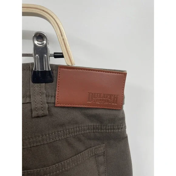 Duluth Trading Co Mens Fire Hose Flannel Lined Pants 38x30 Relaxed Fit Brown NWT